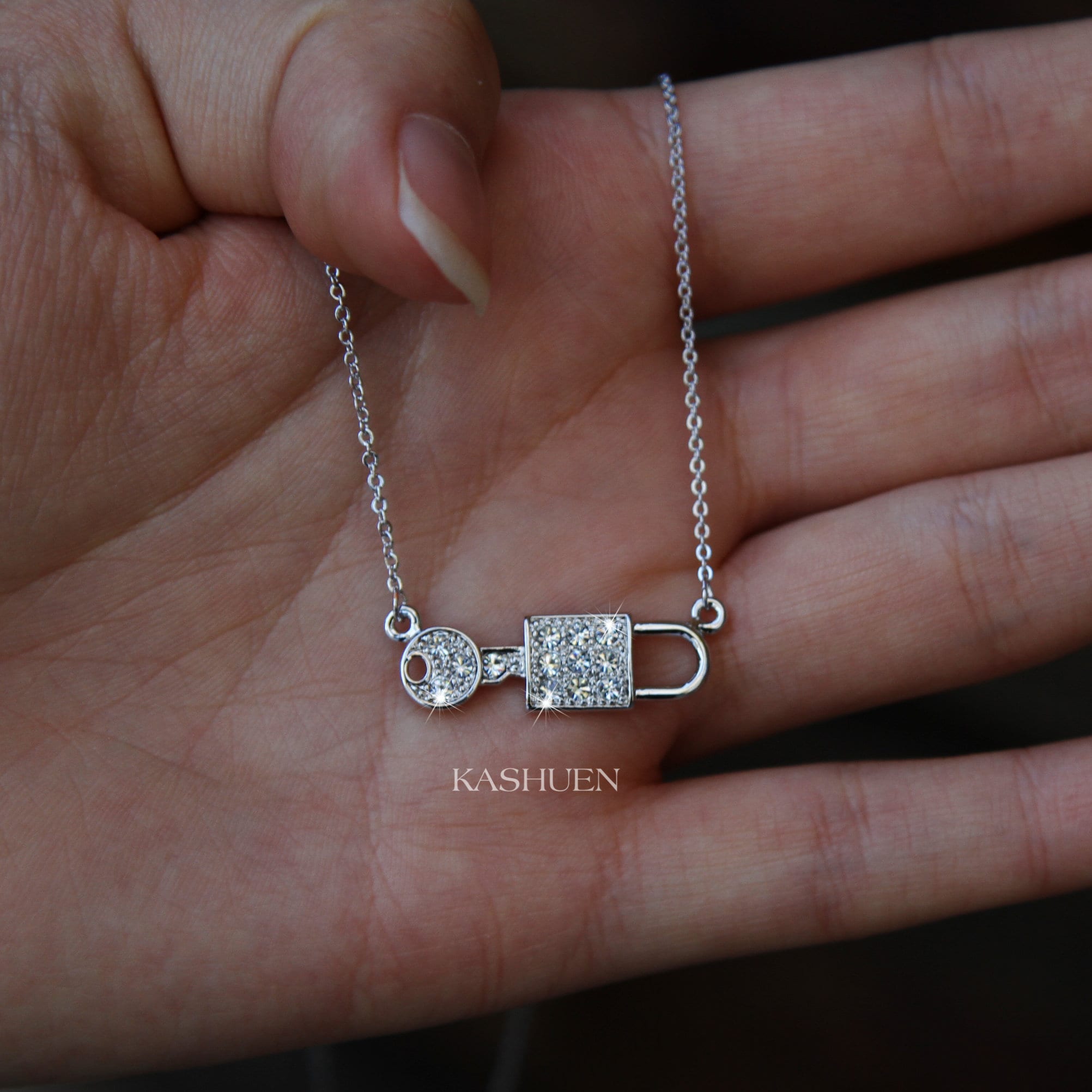 Swarovski heart lock and cheap key