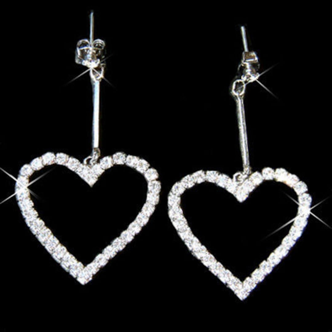 Swarovski Crystal Sparkling Cut Out Heart Love Earrings Jewelry Prom Friend Lover Christmas 16th 17th 18th 19th 20th 21st 22nd Birthday Gift Etsy Australia