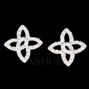 Swarovski Crystal Open 4 Point Quaternary Celtic Knots Infinity Stud Pierced Earrings Jewelry Best Friend Christmas Christian Religious Gift