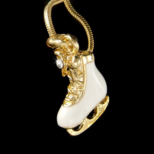 VASSAGO Schlittschuh Halskette Für Damen – Eiskunstlauf-Anhänger Aus Edelstahl, 2,8x2 Cm, Mit Samtbeutel, Geschenk Für Sportfans