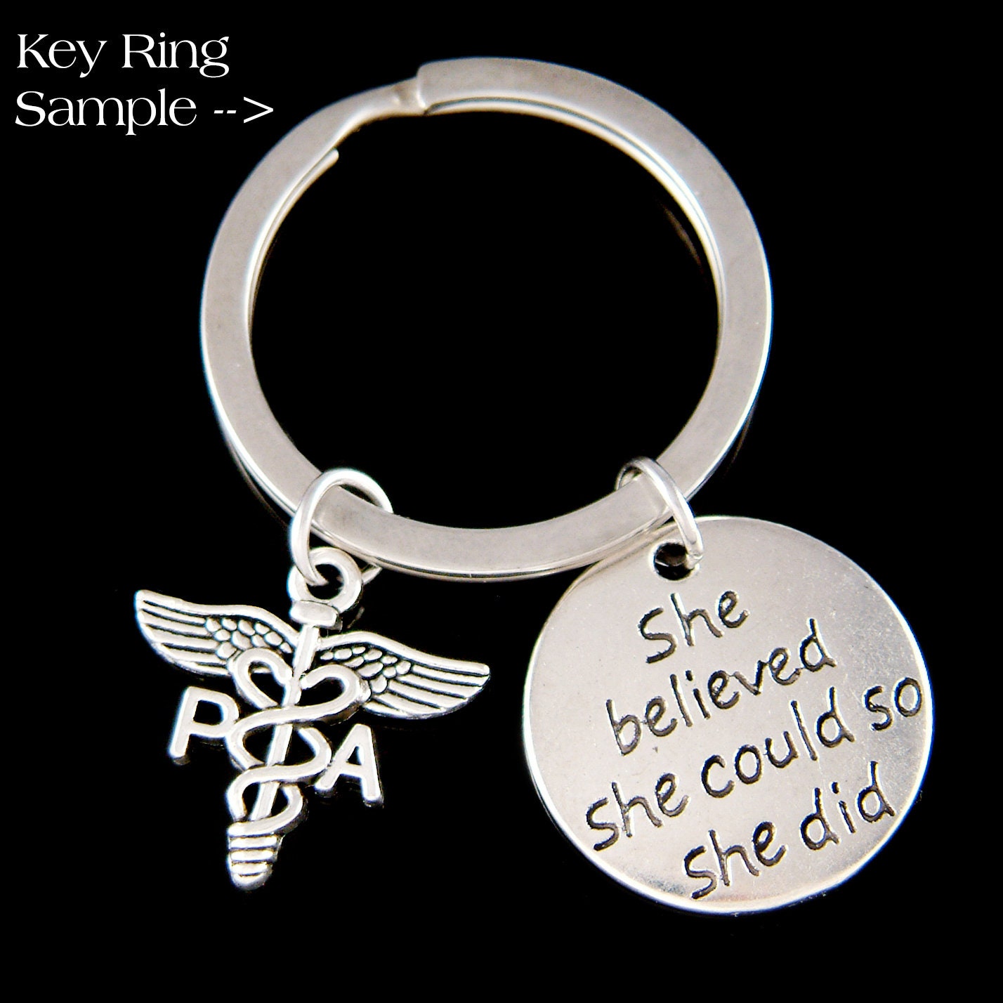 Collana Caduceo Medico 35cm - Argento, Simbolo Per Dottori E Infermieri