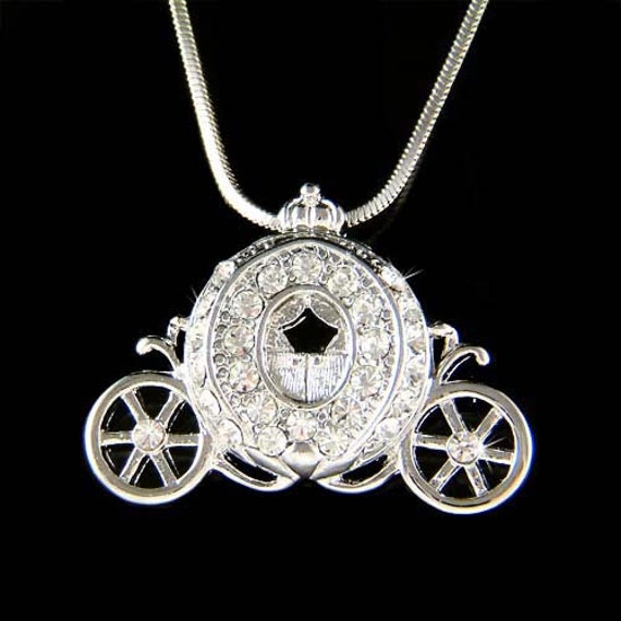 Swarovski Crystal Princess Pumpkin Bridal Carriage Pendant