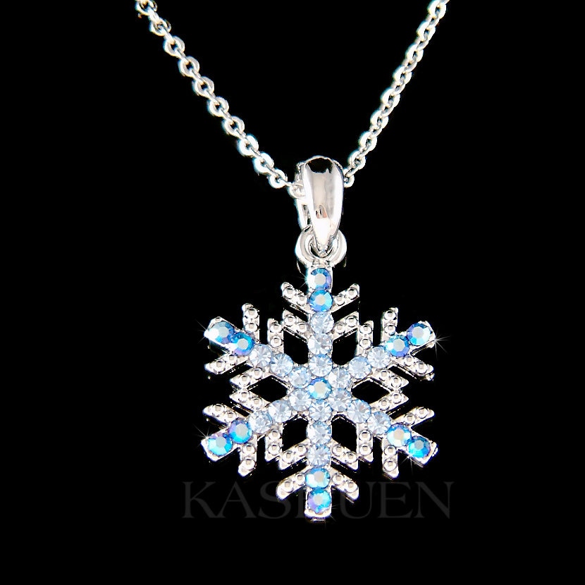 Collana Con Ciondolo A Fiocco Di Neve - Argento, Zirconia - Regalo Per Donne, Natale, Compleanno - Catena Regolabile 40+5 Cm