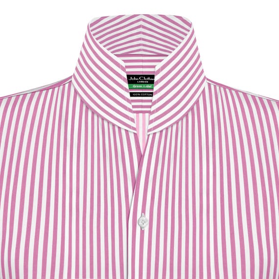 pink pinstripe dress shirt Indochino Men's Custom Kenley Stripe Pink Shirt