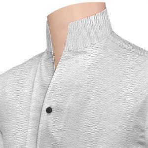 Mens Egyptian Cotton High Collar Shirt Black Microdots Made to measure Formal Wear Store