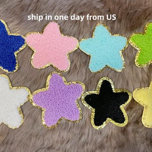 Star Iron-on Patch | Chenille Patches | Patches For Clothing | Chenille Star Patch for Bag Jacket Cosmetic Nylon Bag | Chenille DIY Patch