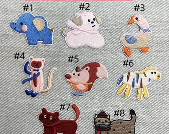 2'' Animal Patches | Embroidered Iron On Patch Animal | Patches for Jackets | DIY Animal Embroidery Patch | Self Adhesive Animal Patch