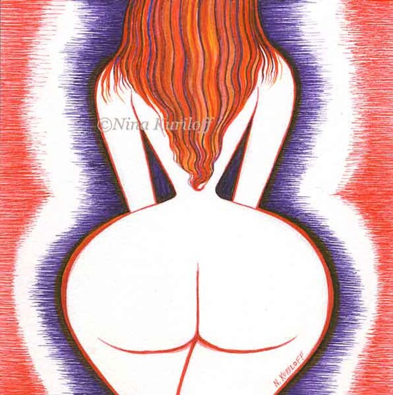 Original Wall Bedroom Art Drawing Erotic Sexy Woman Female Etsy