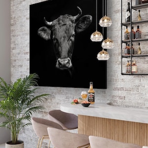 Black and White Printable Wall Art Cow print – Minimalist Line Art Print – Modern Abstract Poster for Living Room or Office Flumen energy