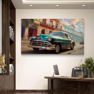 Classic Car Photography – Vintage Auto Print Wall Art, Monochrome Retro Poster for Garage, Man Cave or Industrial Home Decor