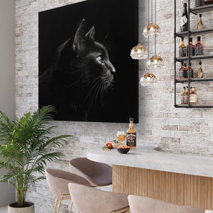 Black cat photo print Printable Wall Art print – Minimalist Line Art Print – Modern Abstract Poster for Living Room or Office Flumen energy