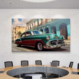 Old Car Print – Retro Vintage Automobile Wall Art, Black and White Photo Poster for Office, Bedroom or Living Room Decoration