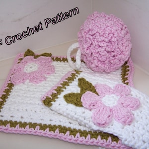 Crochet PATTERN for Luxury Spa Bath Set in PDF Format Number 104 image 1