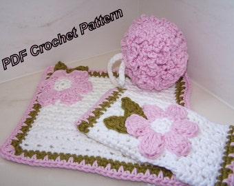 Crochet PATTERN for Luxury Spa Bath Set in PDF Format Number 104