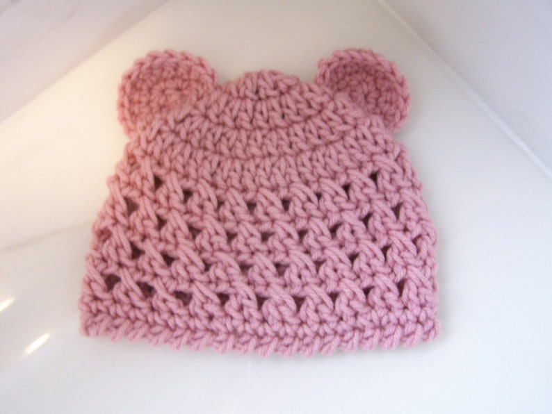 Crochet PATTERN for Teddy Bear Beanie in PDF Format Instructions for Newborn thru Pre-Teen Number 108 image 3