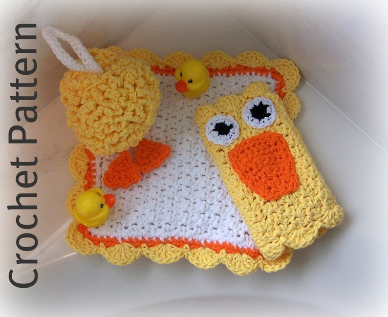 Crochet PATTERN for Everything is Ducky Bath Set in PDF Format Number 106 image 4