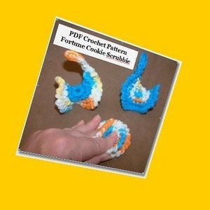 Crochet Pattern for Fortune Cookie Scrubbie in PDF format number 102 image 3