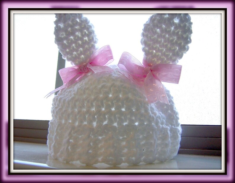 Crochet PATTERN for Bunny Ears Beanie in PDF Format Instructions for Newborn thru Pre-Schooler number 109 image 3