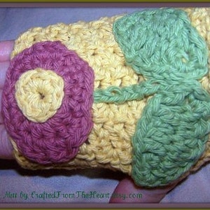 Crochet PATTERN for Floral Bath Mitt in PDF Format Number 105 image 4