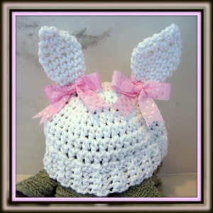 Crochet PATTERN for Bunny Ears Beanie in PDF Format Instructions for Newborn thru Pre-Schooler number 109 image 5
