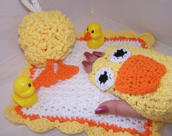 Crochet PATTERN for Everything is Ducky Bath Set in PDF Format Number 106