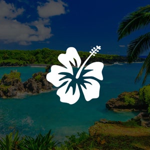 Hibiscus Flower vinyl Sticker Decal Car Window Truck Summer Surf Hawaiian