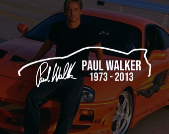 Pack Of 2 JDM 'Paul Walker Ride Or Die' Vinyl Decals - 20cm Car Body Stickers (Gloss Finish)