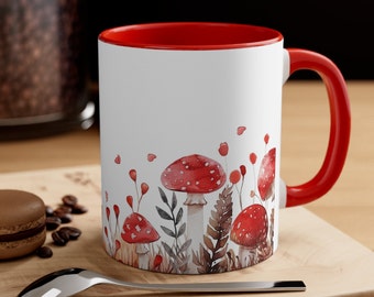 Mushroom Coffee Mug || Ceramic Tea Cup || Unique Kitchen Gift || Tea Lover Gift || Mushroom Lover Mug || Botanical Drinkware