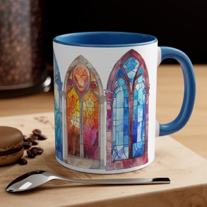 Stained Glass Coffee Mug Drinkware || Hand-Painted Mug || Glass Tea Cup || Unique Mug || Gift for Her || Coffee Lover Gift