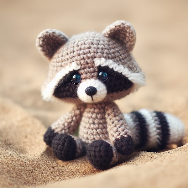 Entzückendes Amigurumi-Waschbär-Häkelmuster – Einfaches Amigurumi-Tier-Häkelmuster für Anfänger – Niedliches Tiermuster – PDF-Datei