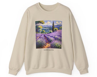 Lavendel Feld Natur Rundhals Sweatshirt
