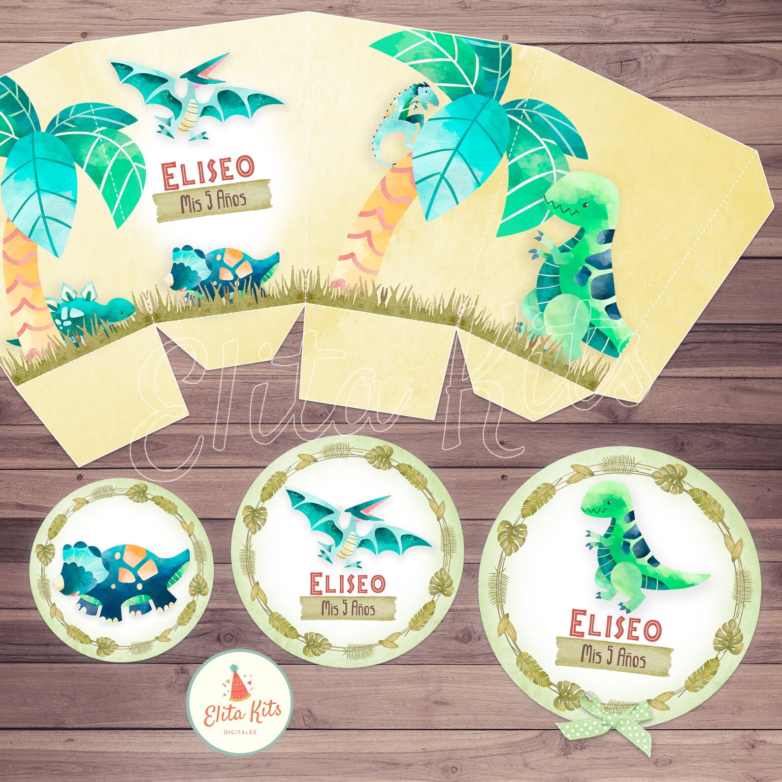 Dinosaur Printable Party Decorations, Printable Party Set PERSONALIZED ...