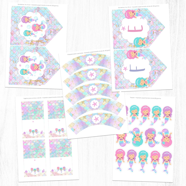 Mermaid Party Decorations Mermaid Birthday Party Invitation Mermaid Party Banner Mermaid ...