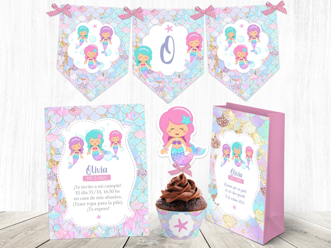 Mermaid Party Decorations Mermaid Birthday Party Invitation Mermaid ...