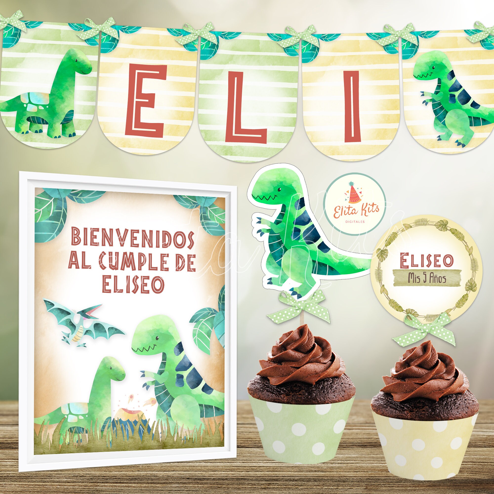 Dinosaur Printable Party Decorations, Printable Party Set PERSONALIZED ...