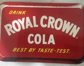 Vintage Original Royal Crown RC Cola Soda Flange Double Sided Sign