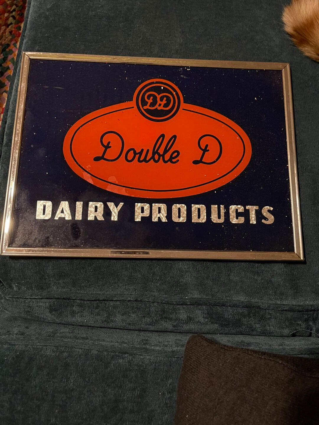 Vintage & Original Double D Dairy Products Glass Sign Etsy