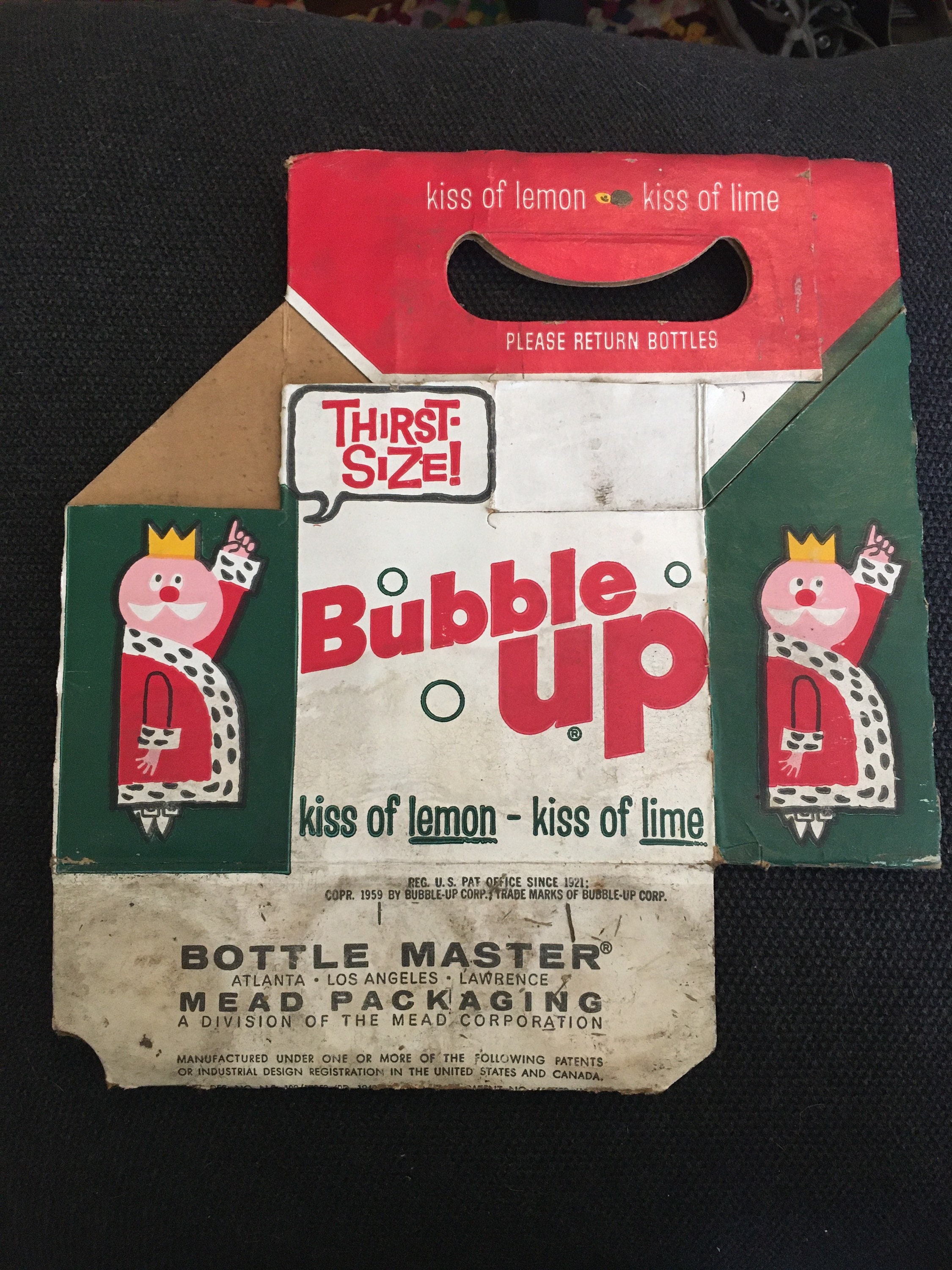 Vintage & Original Bubble up Cardboard Soda Bottle Carrier Etsy