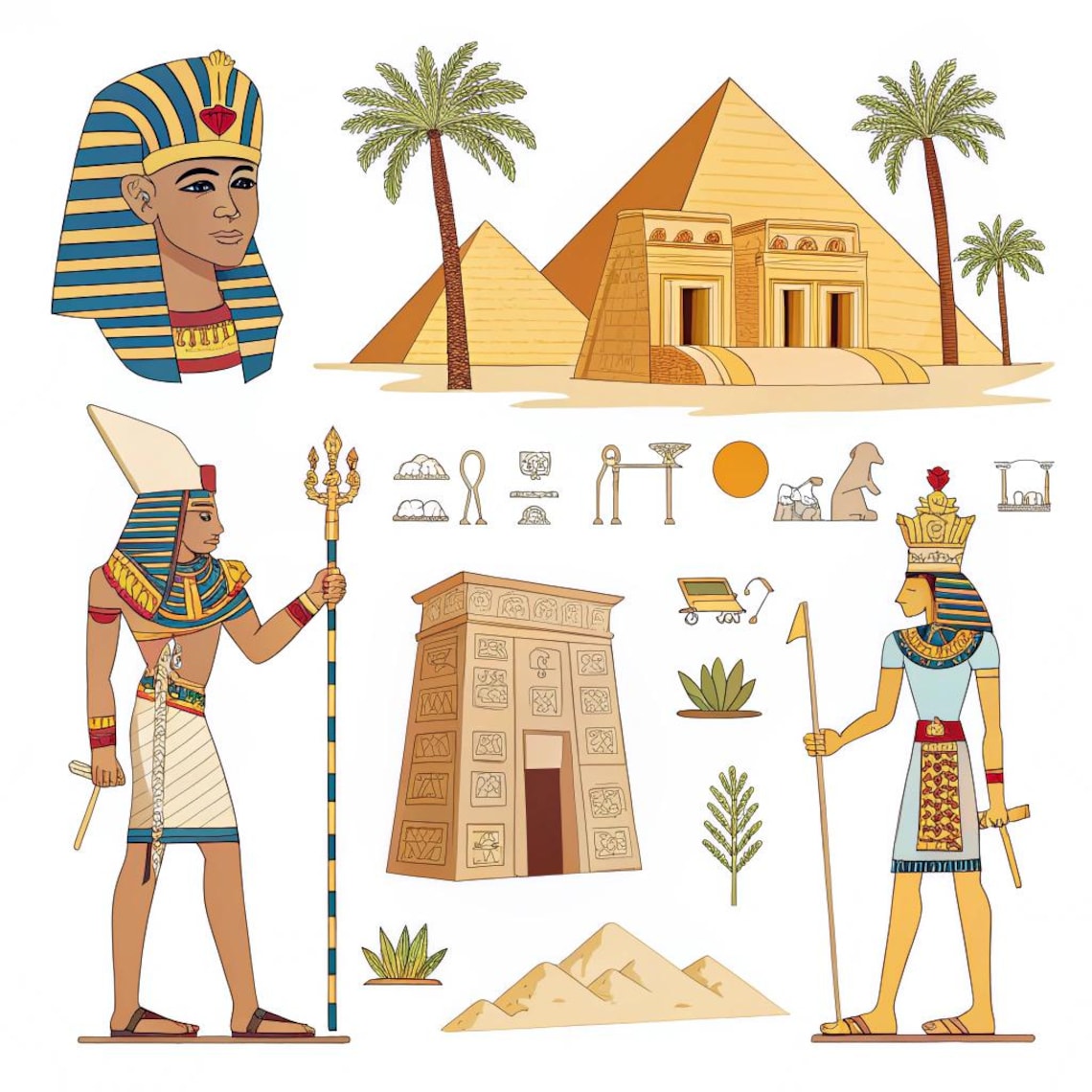 Pharaohs’ Life: Ancient Egypt Clip Art Collection - Etsy