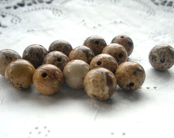 Picture Jasper Round Beads 8mm 15 beads