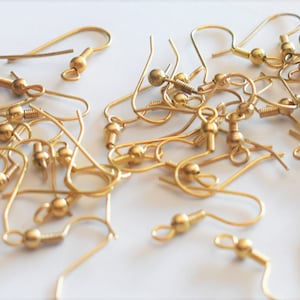 Goldtone Earwires Spring and Ball over Loop set of 100 (50 pr)