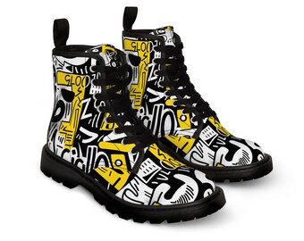 YELLOW: Women's canvas ankle boots, elegant and durable, casual streetwear, perfect gift for her