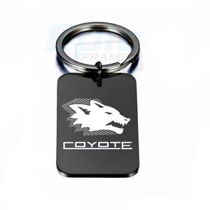 Racing Coyote 5.0 Mustang GT Key Chain Premium Engraved Black Premium Metal Polishing Keychain