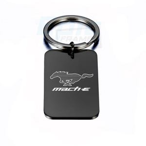 Mach E Mustang Key Chain Premium Engraved Black Premium Metal Polishing Keychain