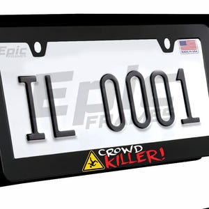 Red / Yellow Crowd Killer Coyote Mustang Funny Meme License Plate Frame For Mustang