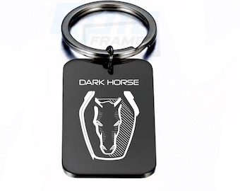 Dark Horse Mustang Key Chain Premium Engraved Black Premium Metal Polishing Keychain