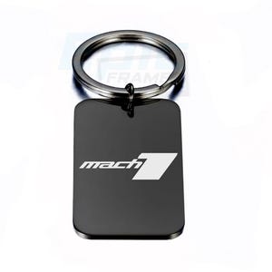 Mach 1 Mustang Key Chain Premium Engraved Black Premium Metal Polishing Keychain