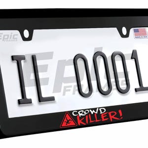 Red Crowd Killer Coyote Mustang Funny Meme License Plate Frame For Mustang