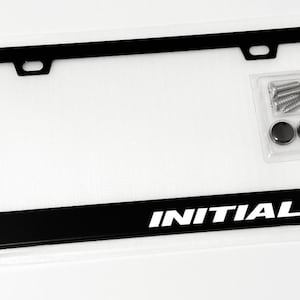 Ref JDM TOFU Shop INITIAL D License Plate Frame Black Metal with Screws