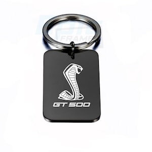 Shelby GT500 Key chain Premium Engraved Black Premium Metal Polishing Keychain
